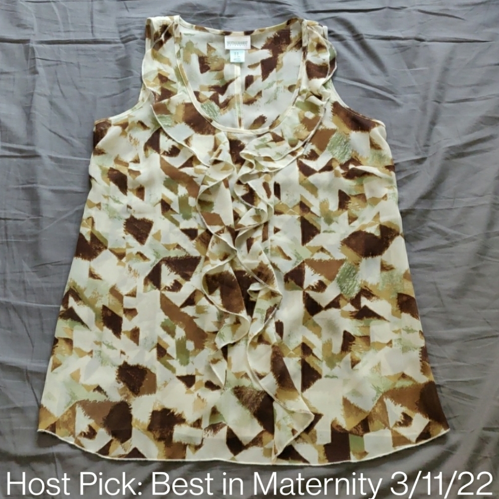 🎉3X HP🎉 EUC Sheer maternity ruffle tank top